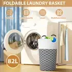 2Pcs Laundry Basket 82L Large Capacity Dirty Cloth Bag with Metal Handles hasEe