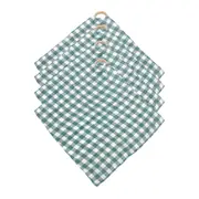 4PK Annabel Trends Muslin Security Blanket Baby Blankie 32x32cm Gingham Olive