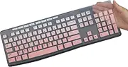 MUBUY Keyboard Cover Skin Protector Fit Logitech MK275 MK270 Wireless Keyboard, Logitech K200 K260 K270 MK200 MK260 Keyboard (NOT Fit Other Model Keyboards)-GradualPink