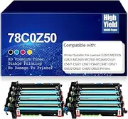 Compatible 78C0Z50 Imaging Unit Kit Replacement Drum Unit High Yield Work for Lexmark C2325 MC2325 C2425 MC2425 MC2535 MC2640 CS321 CS421 C5521 C5621 CS622 CX421,2 Set-78C0Z50