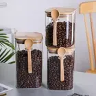 Storage Tank Transparent Multifunctional Thicker Glass Food Container with Spoon