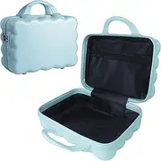 [GigabitBest] 14" Portable Hard Shell Makeup Travel Case, Blue