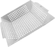 1Pc Durable BBQ Grill Pan with Drain Vegetable Grilling Plate for Home and Outdoor BBQ Cooking
