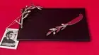 Michael Aram Olive Branch cheese board and knife in black granite 112164 NIB