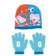 Peppa Pig George Childrens Kids Winter Hat and Gloves Set