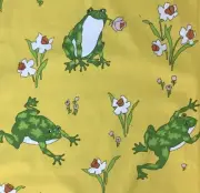 NEW Vintage Schumacher Froggy Palm Beach Style Yellow & Green Fabric By the Yard