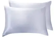 Luxury Pillowcase 2 Pack - 100% Pure Mulberry Silk on Both Sides - Silver