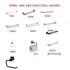 Chrome and Matt Black Double Towel Rail and Toilet Roll Holder