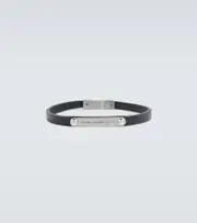 [Saint Laurent] Saint Laurent ID leather bracelet M black