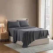 Nestl Split King Sheets for Adjustable Beds - 5 Piece Set, Deep Pocket, Hotel Luxury, Extra Soft, Breathable and Cooling, Dark Grey