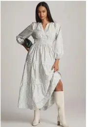 New With Tags Loverly Grey x Anthropologie Somerset Maxi Dress M