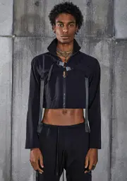 [DARKER WAVS] Snare Cropped Buckle Windbreaker