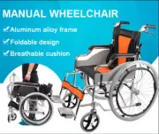 New 24" Aluminium Foldable Wheelchair Elderly Portable Disabled Lightweight*