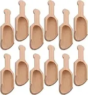 OFFSCH 12Pcs Mini Wooden Spoons Multipurpose Tea Scoops for Seasoning Salt Sugar Ergonomic Design for Kitchen Use Beechwood Spoons for Home Cooking