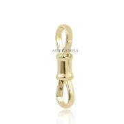 9K Yellow Gold Lock, Double Swivel Snap Lock, Wholesale Double Side Spring Lock