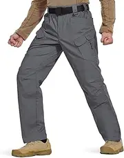 [Hiwise] Men's Stretch Tactical Pants Water Resistant Outdoor Cargo Pants Lightweight Ripstop EDC Hiking Work Pants