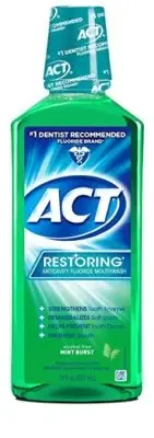 ACT Restoring Anticavity Fluoride Rinse, Mint Burst, 18 oz (7 Pack)