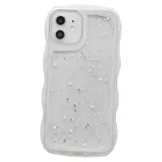 Glitter Case for 5.4 inch, Cute Wave Frame Curly Shape iPhone 12 Mini Clear
