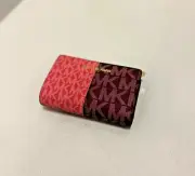 Michael Kors Jet Set Travel Medium Bifold Zip Coin ID Card Wallet- Oxblood Multi