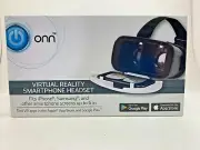 ONN VIRTUAL REALITY SMARTPHONE HEADSET BLACK AND WHITE USE WITH iPHONE SAMSUNG +