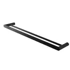 ACA Double Towel Rack 600mm Rail Ring Stainless Steel Wall Mount Holder Black