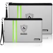 Fireproof Document Bag (13.3”x 9.4”) with Reflective Strip, Fireproof Money B...