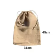 Eco Hessian / Jute Calico Drawstring Bag Size 4- 45cmx31cm