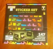 Tetris Sticker Set 147 Tetrimino Stickers & Design Booklet Loot Crate New