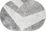 Oval Carpet Grey, Modern Design Home Washable Living Room Balcony Sofa Chair Playroom Non-Slip Decor Large Rug 120x180cm Ellipse Short Pile(2.6ft×6.6ft/80×200cm)