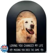 Black Arch Dog Memorial Picture Frame for Pet Loss Fits 4"x6" Photos, Dog Mem