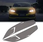 TOMALL 1 Pair Vinyl Headlight Films Smoke Tint Compatible with Honda Civic 2016-2021 Car Headlight Transmission Self Adhesive Stickers Exterior Vinly Smoke Decorations Trim for Car (35% Light Black)