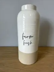 Mud Pie Farm Stoneware Vase, Farm Fresh, 10" x 4"