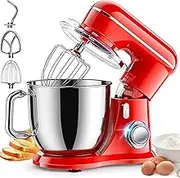 Stand Mixer, 1500W Dough Mixer for Baking, Electric Food Mixers with 5L Stainless Steel Bowl, Beater, Dough Hook and Whisk, Planetary Mixing System with Pulse Function, 6 Power Levels