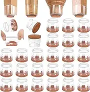 Silicone Chair Leg Floor Protectors, 24Pcs Chair Leg Protectors for Hardwood Floors, Upgrade Thickening Rubber Chair Leg Caps Covers Protecting Woode Floors from Scratches and Noise-Free