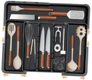 Large Utensil Drawer Organizer Expandable Silverware Organizer for Black