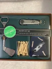 GOLFER'S GIFT SET GOLF CLUB SHAPED BOTTLE OPENER MILTI TOOLKIT TEES CREW SOCKS
