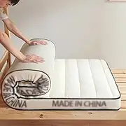 Thick 6CM Thermal Mattress, Constant Temperature Heat Storage Thermal Pad, Latex Filling, Suitable for Dormitories,White,120 * 190CM