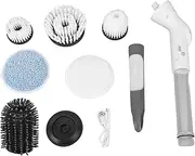 Power Cleaning Brush, Electric Effortless Cleaning Brush Long Handle Automatic Rotating Scrubber for Shower Bathtub Tile Floor, Cordless and Portable with 1200mAh Battery