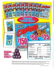 Pull Tab Ticket- Hard Card Tickets - Game - 5 Pack Cannons
