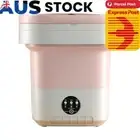 Foldable Washing Machines Mini Small Portable Washer with Drain Basket (pink)