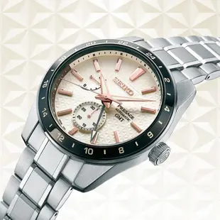 SEIKO精工 PRESAGE新銳系列 胡粉麻葉圖騰GMT機械腕錶 6R64-00G0S/SPB273J1 SK042