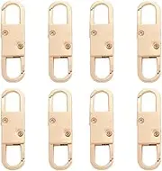 Zipper Pull Replacement, Double Opening Anti Theft Zipper Lock Detachable Zipper Connectors for Jacket Backpack Suitcase, 8PCS Silver, Gold