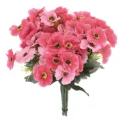 Artificial Flowers 12 Bundles, Rose Red Fake Hydrangea Plants for Outdoor