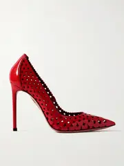 [Aquazzura] Aquazzura - Amourose 105 Cutout Patent-leather Pumps - Red - IT39.5 IT 39.5 Red