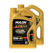 2 x Nulon APEX+ 10W-40 High Performance Engine Oil 5L APX10W40-5 Ref SYN10W40-5