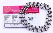 Black Tulsi Mala in Silver Designer Caps (3 mm, 55 Beads, Certified) - Natural