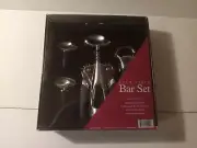 4 Piece Bar Set Zinc Alloy Corkscrew Bottle Opener 2 Stoppers