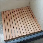 Natural Wood Shower Bath Mat, Non Skid Tub Drain Board, Waterproof Kitchen Sauna Glitch-Free Floor Pedal, Custom Size (Color : Wood Colour, Size : 50x70cm)