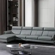 Italian-Style Light Luxury Minimalist Leather Sofa Small Apartment Living Room Royal Concubine Corner Down Sofa Combination