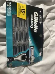 Gillette Mach3 Razor Blade Refills – 12 Cartridges – Fits All Mach3 Handles